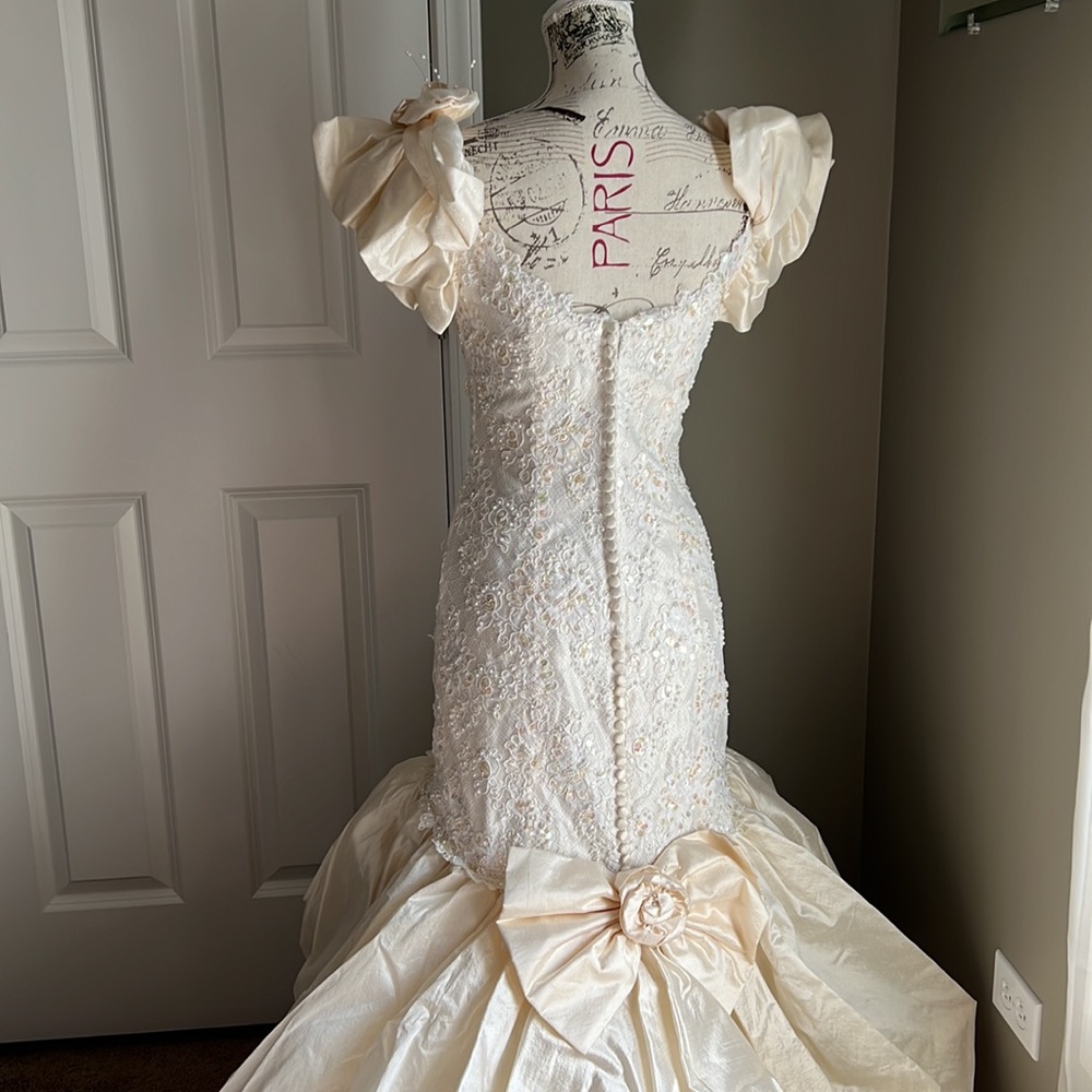 Stunning, sophisticated custom silk, pearls & sequins gown | Wedding, formal | 6 - Picture 6 of 16
